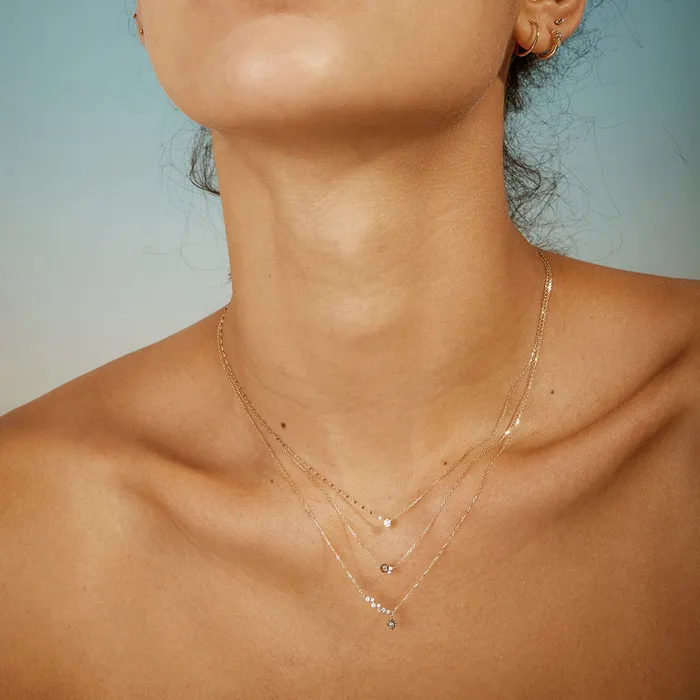 AURELIE GI Necklaces GENISIS Grey Diamond and White Sapphire Constellation Necklace
