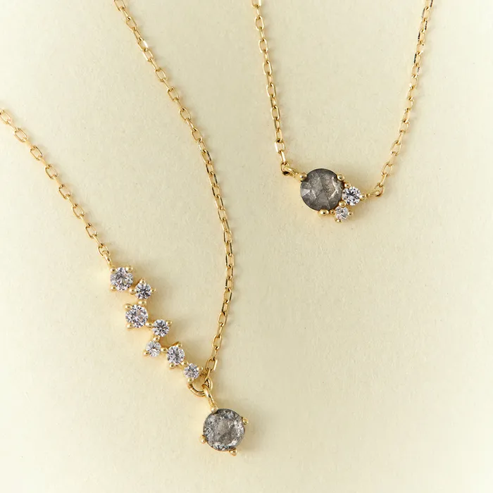 AURELIE GI Necklaces GENISIS Grey Diamond and White Sapphire Constellation Necklace