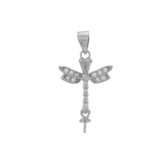 MPST041 Necklaces DIY Mount Pendant 925 Sterling Silver Dragonfly