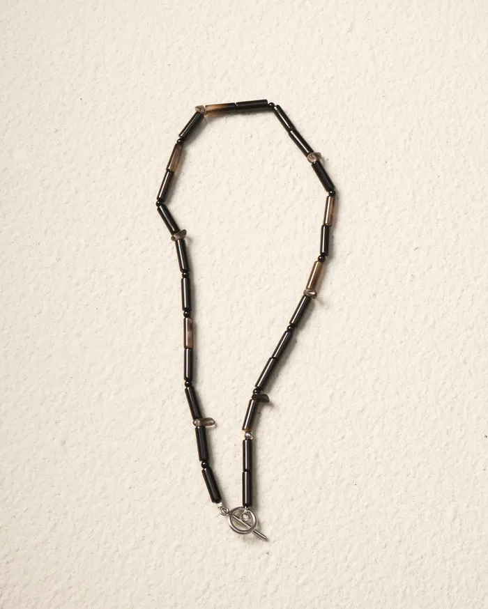 Necklaces CUN Mokh Coffee Agate Beaded Necklace