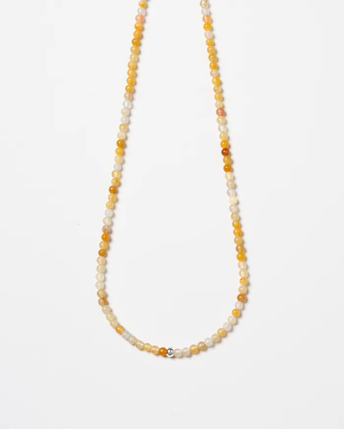 Necklaces Miel Yellow Nephrite Beaded Necklace CUN