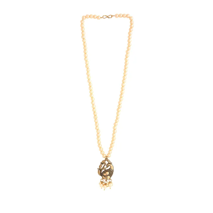 Necklaces Yellow Chimes Yellow Chimes Jewellery Set for Women Traditional Gold Plated Pearl Necklace Set For Women I Ethnic Peacock Shaped Long Necklace I Birthday Gift for Girls Women Anniversary Gift for Wife