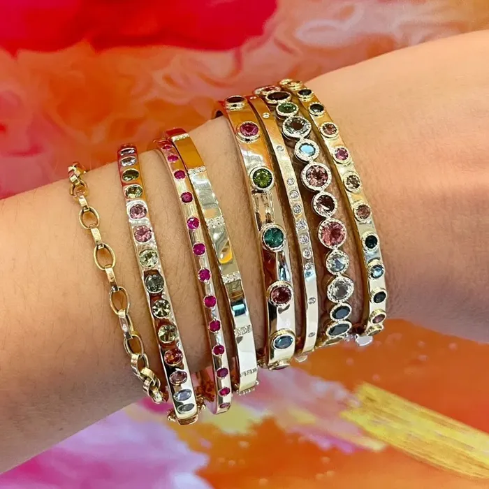 Three Stories Jewelry Bracelets TwoToned Flip Colored Tourmaline Bangle