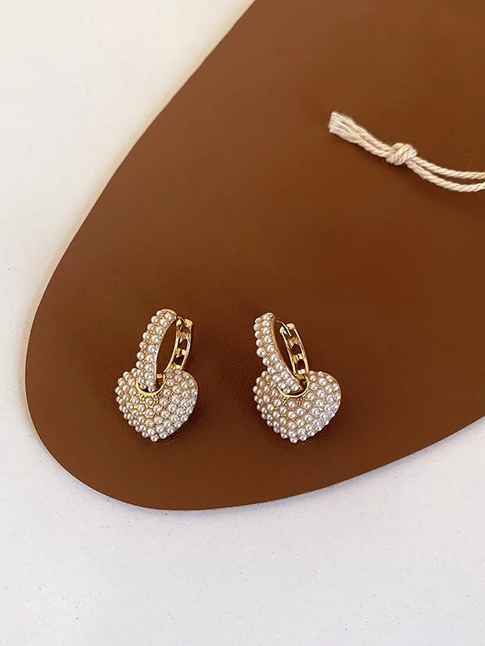Yellow Chimes Bracelets Yellow Chimes Earrings For Women Gold Tone Crystal Studded Round Hoop With Heart Charm Hanging Drop Earrings For Women and Girls