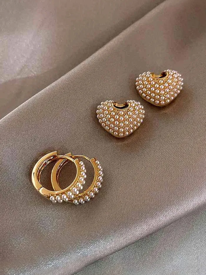 Yellow Chimes Bracelets Yellow Chimes Earrings For Women Gold Tone Crystal Studded Round Hoop With Heart Charm Hanging Drop Earrings For Women and Girls