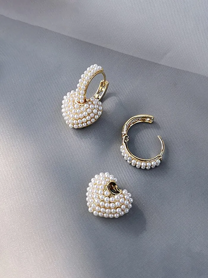 Yellow Chimes Bracelets Yellow Chimes Earrings For Women Gold Tone Crystal Studded Round Hoop With Heart Charm Hanging Drop Earrings For Women and Girls