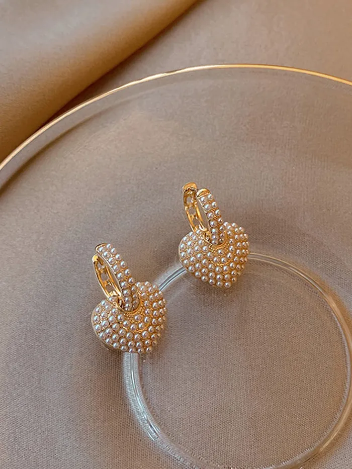 Yellow Chimes Bracelets Yellow Chimes Earrings For Women Gold Tone Crystal Studded Round Hoop With Heart Charm Hanging Drop Earrings For Women and Girls