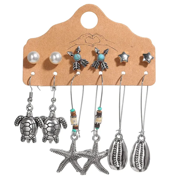 Yellow Chimes Bracelets Yellow Chimes Oxidised Earrings for Women Combo of 6 Pairs Silver Oxidised Stud Danglers Earrings for Women and Girls