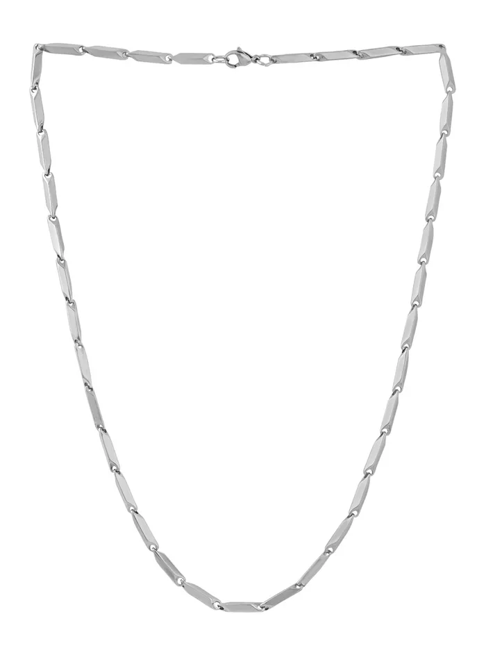 Yellow Chimes Chain for Men and Boys Silver Chain Men Rice Neck Chain for Men Stainless Steel Chains for Men Birthday Gift for Men Boys Anniversary Gift for Husband Yellow Chimes Necklaces