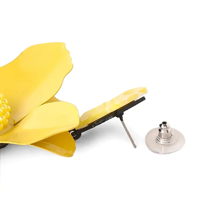 Yellow Chimes Earrings for Women and Girls Fashion Statement Long Drop Earrings Yellow Big Floral Shaped Drop Earrings Birthday Gift for girls and women Anniversary Gift for Wife Yellow Chimes Necklaces