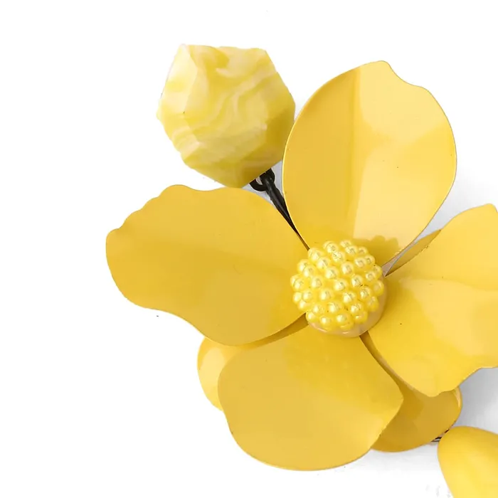 Yellow Chimes Earrings for Women and Girls Fashion Statement Long Drop Earrings Yellow Big Floral Shaped Drop Earrings Birthday Gift for girls and women Anniversary Gift for Wife Yellow Chimes Necklaces