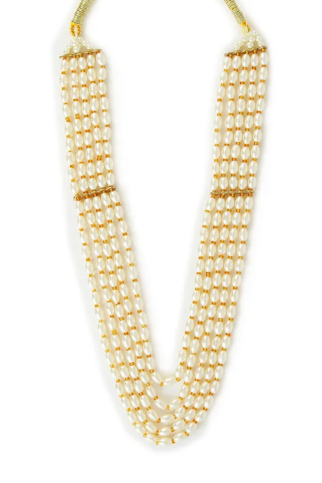Yellow Chimes Ethnic Fashion Gold Plated Handmade Moti Long Multilayer Pearl stylish Jewellery Necklace For Women Girls Yellow Chimes Bracelets