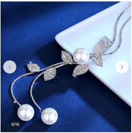 Yellow Chimes Long Chain Necklace for Women Floral Wine Crystal Studded Pearl Silver Long Chain Pendant Necklace for Women and Girls Yellow Chimes Bracelets