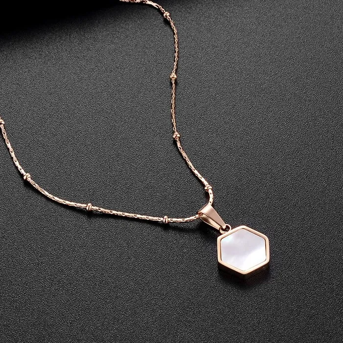 Yellow Chimes Necklaces Yellow Chimes Chian Pendant for Women Rose GoldPlated Stainless Steel White Charm Chain Pendant Necklace For Women and Girls