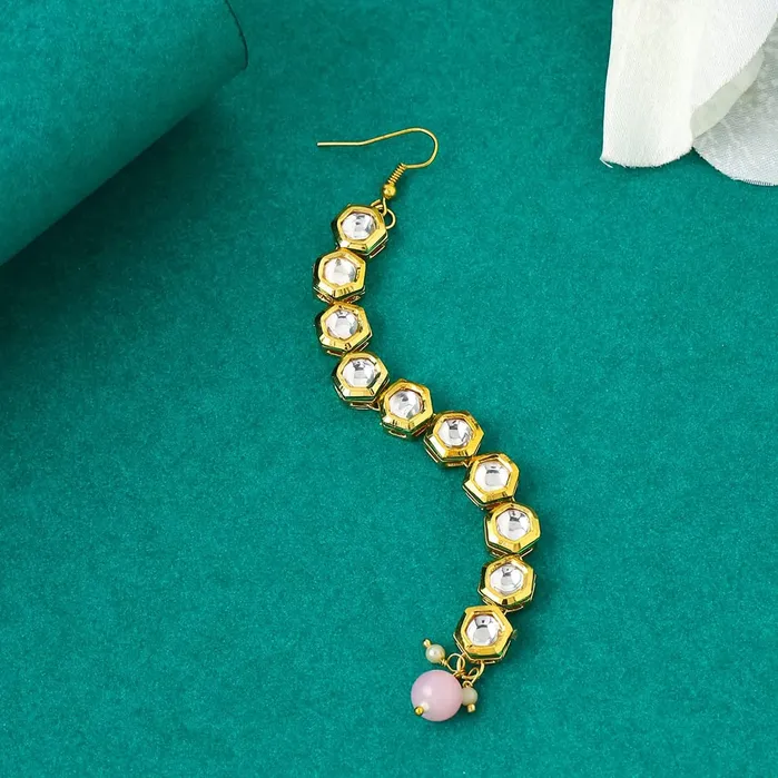 Yellow Chimes Necklaces Yellow Chimes Designer CZ Victorian 2 Pc Gold Plated Traditional Bangles Set for Women