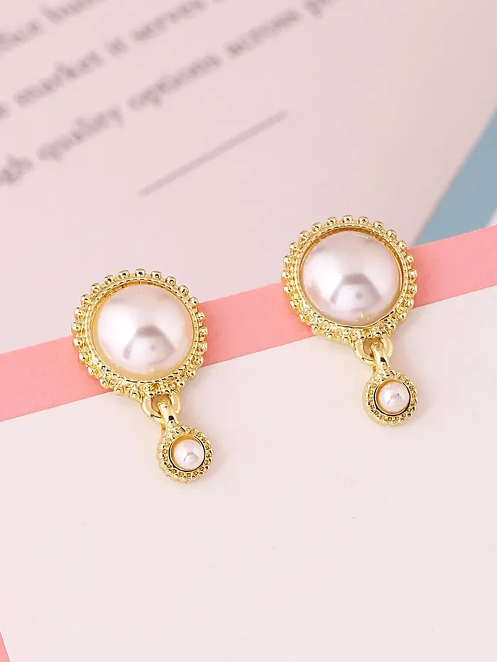Yellow Chimes Necklaces Yellow Chimes Earrings for Women and Girls Drop Earrings for Girls Gold Toned Pearl Studded Drop Earrings Birthday Gift for girls and women Anniversary Gift for Wife