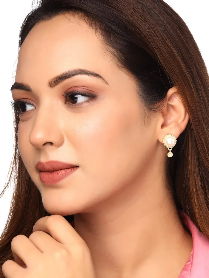 Yellow Chimes Necklaces Yellow Chimes Earrings for Women and Girls Drop Earrings for Girls Gold Toned Pearl Studded Drop Earrings Birthday Gift for girls and women Anniversary Gift for Wife