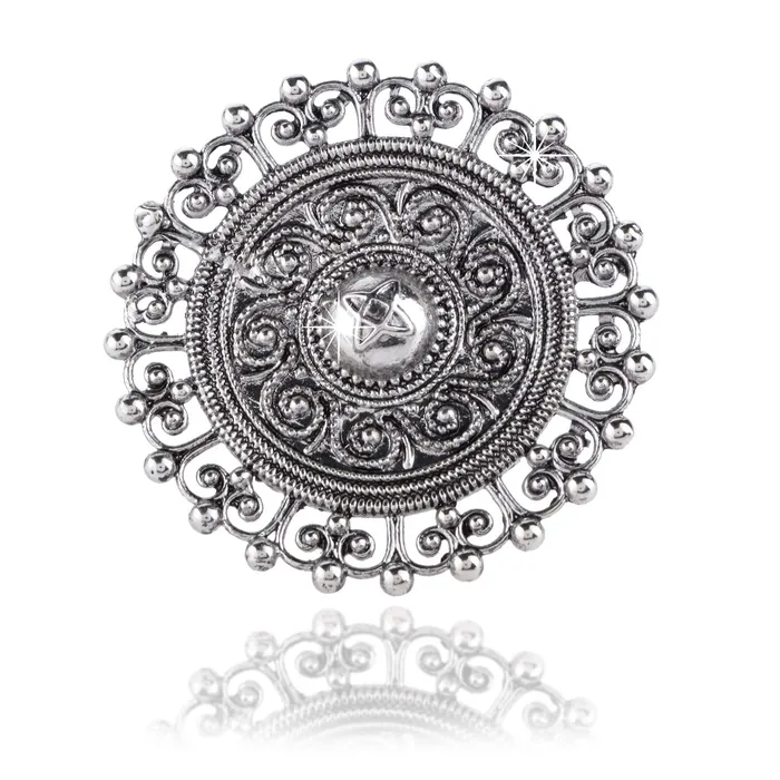 Yellow Chimes Necklaces Yellow Chimes Rings for Women Silver Oxidised Stone Studded 3 Pcs Combo of Adjustable Ring with Big Charm for Women and Girls