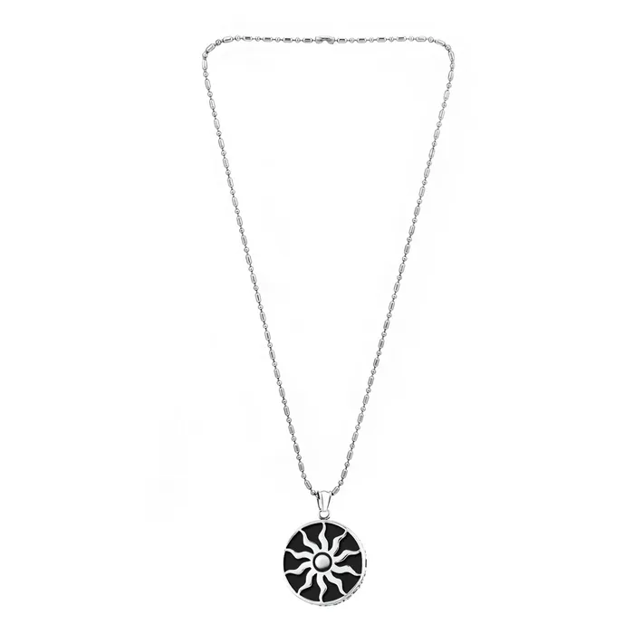 Yellow Chimes Pendant for Men and Boys Silver Pendants For Men Stainless Steel Black Pendant Chain for Men Birthday Gift for Men and Boys Anniversary Gift for Husband Yellow Chimes Necklaces