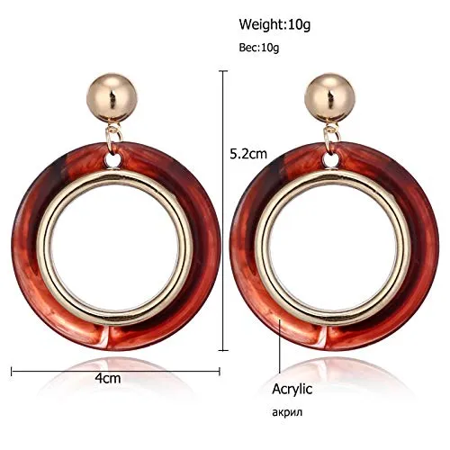 Yellow Chimes Western Party Ware Resin Dropping Circle Earring Resin Drop Earring for Women and Girls Yellow Chimes Necklaces